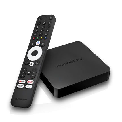 THOMSON Streaming Box 240 | Google TV | 4K UHD | Google Assistant | Google Cast | WiFi | Bluetooth 5.0 | HDMI 2.1 | Dolby Atmos | Dolby Digital+ | HDR10 | 2 GB RAM | 8 GB salvestusruumi