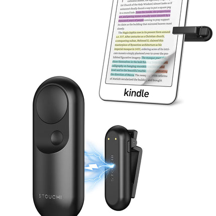 Stouchi kaugjuhtimispuldi leheküljepööraja Kindle'i, Tolino, Paperwhite'i, Colorsofti, Oasis'i ja Scribe'i e-lugeri lisatarvikutele, magnetilise klõpsuga leheküljepööraja Kindle'i, iPadi ja tahvelarvuti jaoks - must