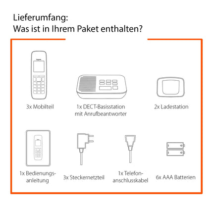 Gigaset AS690A Trio - 3 juhtmeta DECT-telefoni automaatvastajaga - kõrge kontrastsusega ekraan - reguleeritavad heliprofiilid - käed-vabad funktsioon - ära sega, must [saksa versioon]