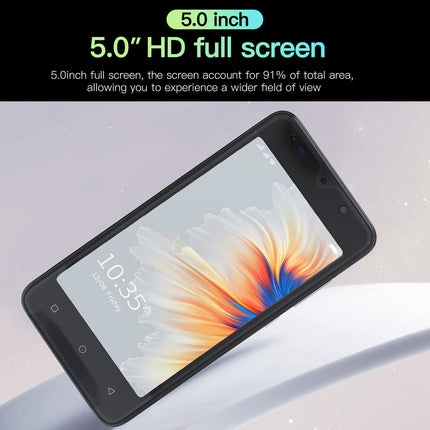 Elprico 8Pro mobiiltelefonid, 5-tolline kahe SIM-kaardiga nutitelefon ilma lepinguta, 2 GB muutmälu, 32 GB ROM, 2 MP + 5 MP kaamera, 2200 mAh, näotuvastusega telefon Androidile (roheline)