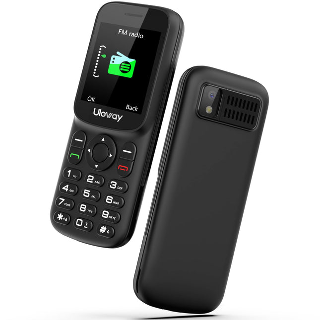 ukuu 4G seenioride mobiiltelefon ilma lepinguta – suurte nuppudega mobiiltelefon pika 1000mAh aku tööeaga, 1,8-tolline värviline ekraan, pensionäride mobiiltelefon taskulambiga (must)