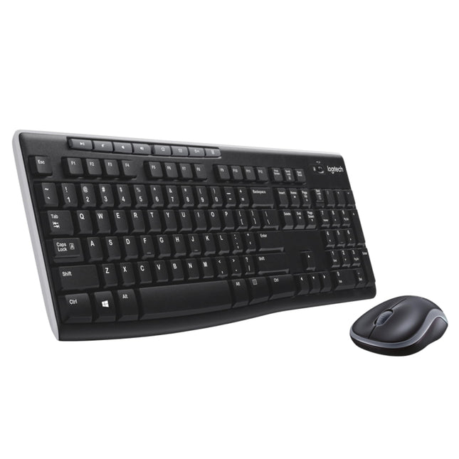 Logitech MK270 Combo klaviatuur ja juhtmevaba hiir koos juhtmevaba nanovastuvõtjaga (QWERTZ - saksa klaviatuuripaigutus) must