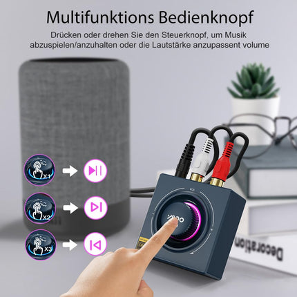 B06T3 LDAC Bluetooth-vastuvõtja stereosüsteemile, Aptx Bluetooth-adapter HiFi madala latentsusega (&lt;40ms) Chinch RCA ja 3,5 mm, muusika edastamine mobiiltelefonist/tahvelarvutist/sülearvutist/MacBookist