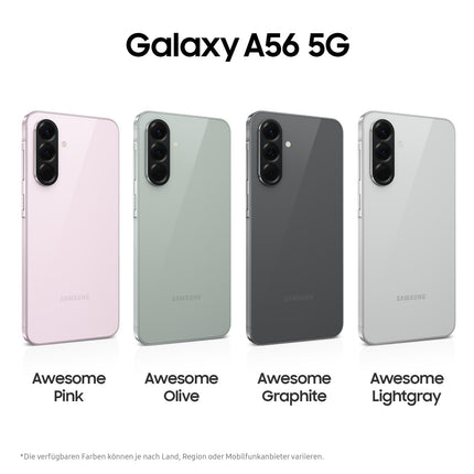 Samsung Galaxy A56 5G tehisintellektiga nutitelefon ilma lepinguta, lukustamata tehisintellektiga telefon Androidiga, 8 GB muutmälu, 256 GB salvestusruumi, 50 MP kaamera, Awesome Olive, 2,5-aastane tootjagarantii [Ainult Amazonis]