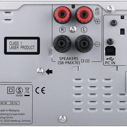 Panasonic SC-PMX94EG-S mikro-HiFi-süsteem (120 W RMS, digitaalne DAB+, CD, FM, Bluetooth, USB, AUX) hõbedane, üks suurus