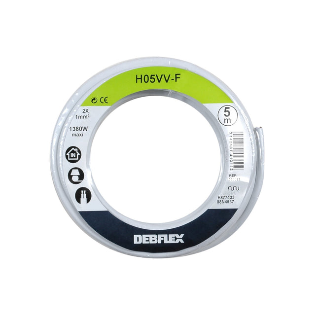 Debflex 141311 kaablitrummel HO5VV-F 2x1,5m valge