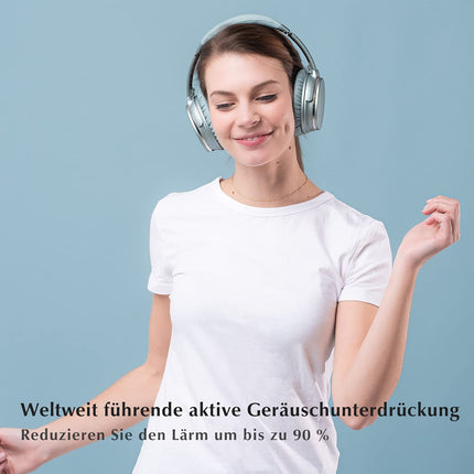 Srhythm NC35 aktiivse mürasummutusega kõrvaklapid, juhtmevabad Bluetooth-kõrvaklapid - LDAC-režiim, kiire laadimine, 50+ taasesitust, kõrvaklapid mikrofoniga, kahe seadme sidumine, mäluvalgu kõrvaklapid