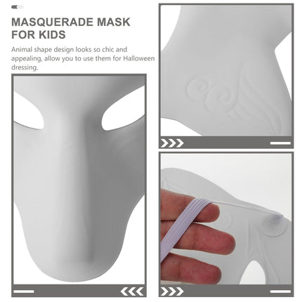 2 tükki rebasemaske isetegemise värvimata loomamaske, valgeid käsitöömaske Halloweeni pidudeks, maskiballideks ja karnevalideks
