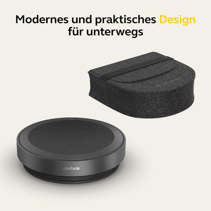 Jabra Speak2 75 wireless speakerphone with USB-C Bluetooth adapter, 4 noise-cancelling microphones, 65 mm wideband speaker, MS Teams certified, dark grey