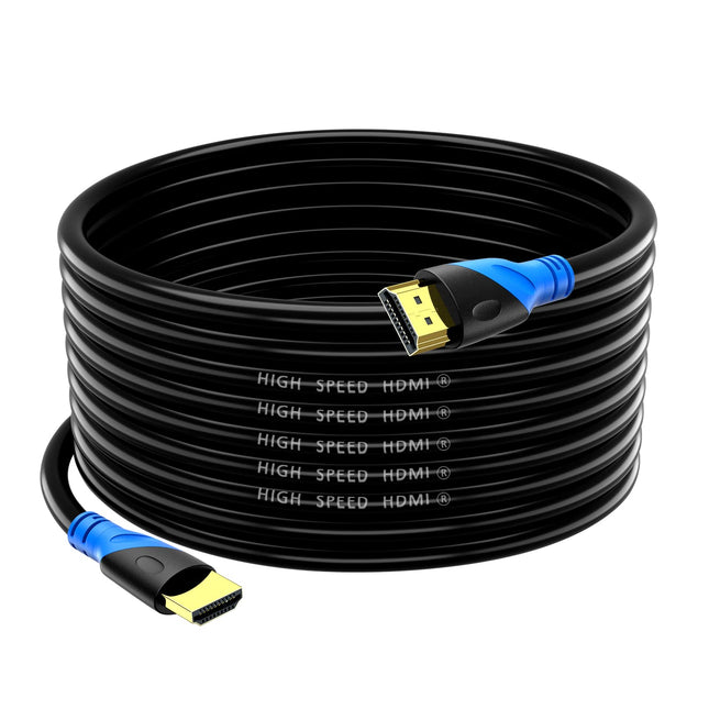 Rommisie 4K/60HZ HDMI-kaabel 15m (HDMI 2.0, 18Gbps) ülikiire kullatud pistikud, Etherneti heli tagasivideo 4K, Full HD 1080p, 3D-ühilduv Blu-Ray sülearvuti PS3 PS5 PS9 arvuti HDTV