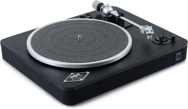House of Marley Stir It Up juhtmevaba plaadimängija Bluetoothiga - jätkusuutlikult valmistatud plaadimängija, 33/45 RPM vinüülplaadimängija eelvõimendiga, Audio-Technica helipea, must