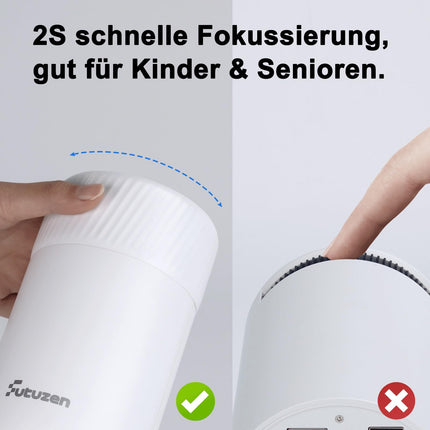 Miniprojektor 4K, toetab WiFi 6 BT5.1 kaasaskantavat projektorit 300 ANSI, Full HD 1080P nutiprojektor, 180° pöörlev mobiilprojektor, automaatne Keystone-miniprojektor, Androidile/iOS-ile/PC-le/Switchile (valge)