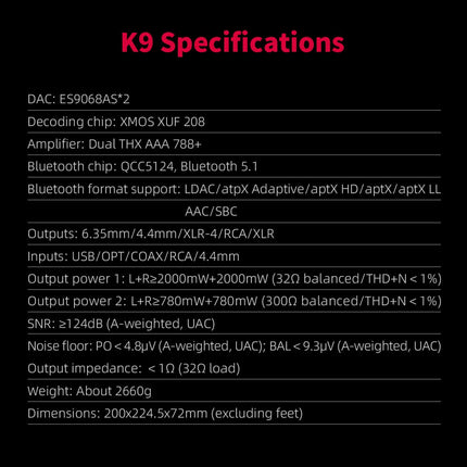 FiiO K9 Desktop Headphone Amplifier/DAC - Standard Edition