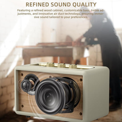 MLOVE A200 Portable Bluetooth Speaker with Aux Input, Micro SD Card Slot, USB Port, Powerful Bass Subwoofer, TWS Pairing, Long Battery Life, and 80W Peak Power (White)