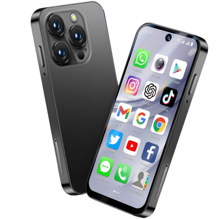Hipipooo 4G mininutitelefon, kahe SIM-kaardiga, 3,88-tolline ekraan, 2,0+5,0 MP topeltkaamera, 1950 mAh aku, Android 12 minitelefon lastele (4GB+64GB, must)