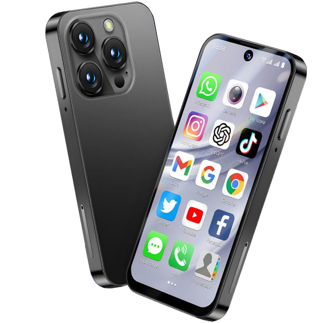 Hipipooo 4G mininutitelefon, kahe SIM-kaardiga, 3,88-tolline ekraan, 2,0+5,0 MP topeltkaamera, 1950 mAh aku, Android 12 minitelefon lastele (4GB+64GB, must)