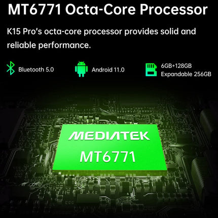 OUKITEL K15 Pro 10000mAh Unlocked Smartphone, P60 6GB+128GB, 12MP Triple Camera, 18W Fast Charge+Reverse Charge, Android 11 Dual SIM Phone, 6.52'' HD+, Fingerprint Face Recognition, NFC, GPS