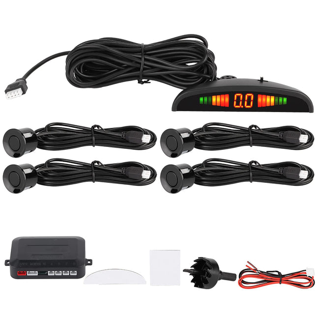 Parking Aid Kit Parking Aid Car Reverse Image, DC 12 V 4 Parking Sensors Car Reverse Backup Rear Radar System Sound Alarm for Universal