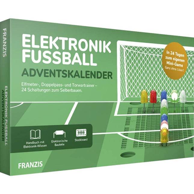 FRANZIS 67333 - Elektrooniline jalgpalli advendikalender, 24 isetehtud vooluringi, sh kõik komponendid ja 30-leheküljeline kaasasolev brošüür, jootmist pole vaja