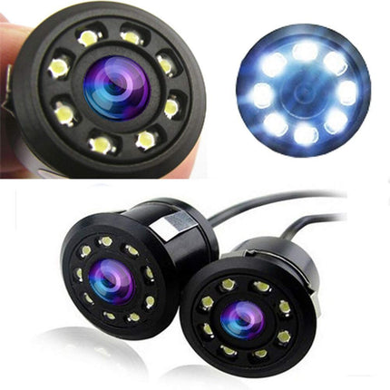 Auto tahavaatekaamera 18,5 mm veekindel tahavaatekaamera 8 LED-iga, öise nägemisega, 170° lainurkkaamera, universaalne kaamera, autokaamera autodele, maasturitele, matkaautodele, veoautodele, kaubikutele, matkaautodele, pikapidele ja haagistele, must