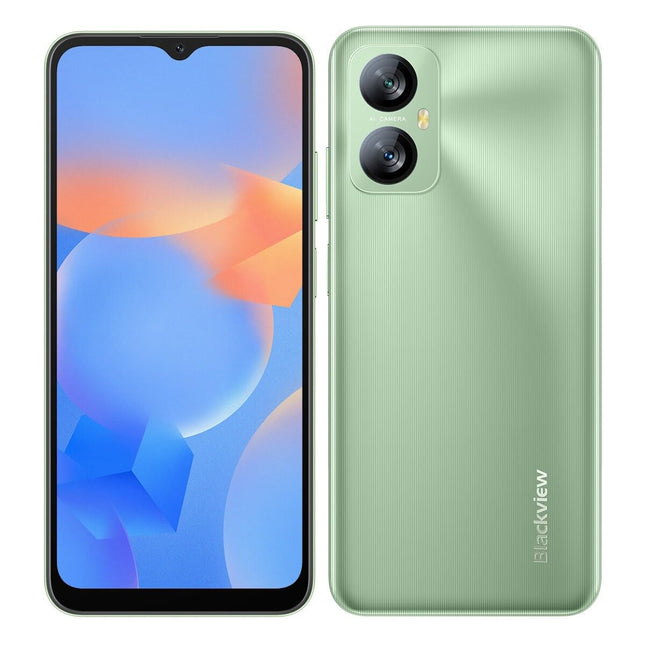 Blackview A52 PRO lukustamata mobiiltelefon, 8GB + 128GB (1TB väline SD), 6,5'' 90Hz pisaravärviline ekraan, 13MP + 5MP, kahe SIM-kaardiga Android 13 nutitelefon, 5180mAh aku, näotuvastus ja sõrmejäljelugeja, roheline