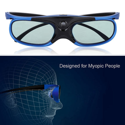 Zunate universaalsed aktiivsed 3D-katikuprillid DLP-Link 3D-projektoritele, laetavad 3D-prillid, 1080P originaallääts suure läbipaistvusega, 178° lai vaatenurk