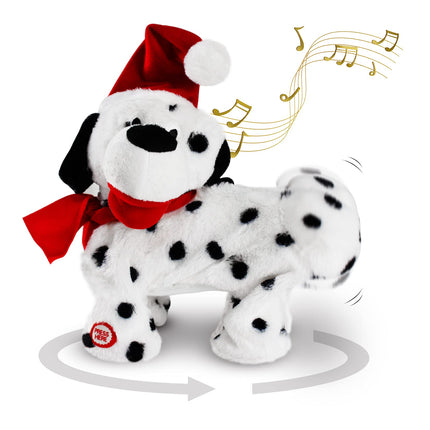 Gfilay Dancing Dog Toy - Animated Christmas Decoration with Song and Dance, with Santa Claus Costume, Soft and Cute Plush Toy for Kids and Lovers