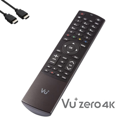 VU Zero 4K - UHD HDR satellite receiver with 1x DVB-S2X tuner, E2 Linux Smart Receiver, YouTube, CI + card reader, HbbTV media library, USB PVR function + EasyMouse HDMI cable