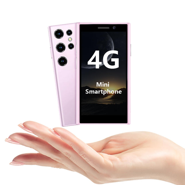 ATEVENSE 4G ülimini nutitelefon, 3,0-tolline HD-ekraan, kahekordne SIM-kaart, 2000 mAh aku, Face ID, lukustamata väike nutitelefon, taskuformaadis lastetelefon, roosa