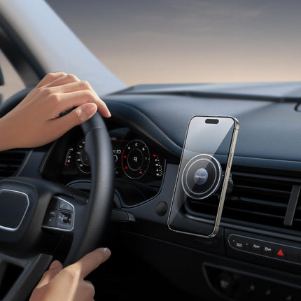 Lamicall autotelefonihoidik MagSafe'i autokinnituse jaoks - [2025 HD klaasplaat] Tugev magnetiga telefonihoidik autoventilatsiooniavale, autotelefoni magnetiga kinnitus iPhone 16 15 14 13 12 Pro Maxile, kõigile nutitelefonidele