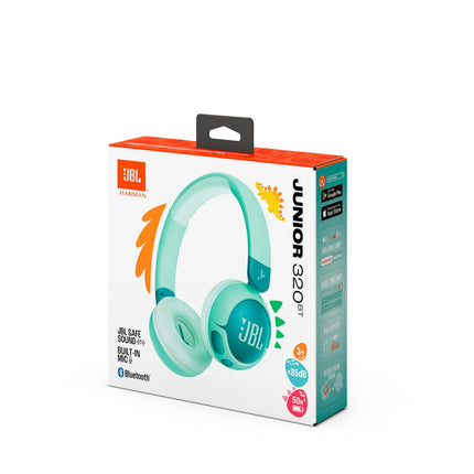 JBL Junior 320 BT, juhtmevabad kõrvapealsed Bluetooth-kõrvaklapid sisseehitatud mikrofoniga lastele, 50 tundi mänguaega, JBL Safe Sound, madal helitugevus, lihtne kasutada ja kleebiste komplekt, roheline
