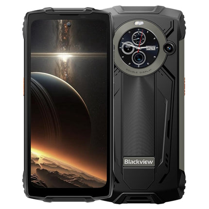 Blackview BV8200 Outdoor Smartphone, 170-Lumen Flashlight, Dual Screen, Helio G100 36GB+256GB, 6.5'' 120Hz 2.4K FHD+, 50MP Camera, IP68 Android 14 Rugged Phone without Contract, NFC Black