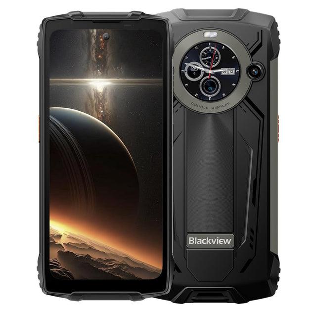 Blackview BV8200 õuenutitelefon, 170-luumenine taskulamp, kahe ekraaniga, Helio G100 36GB+256GB, 6,5'' 120Hz 2.4K FHD+, 50MP kaamera, IP68 Android 14 vastupidav telefon ilma lepinguta, NFC must