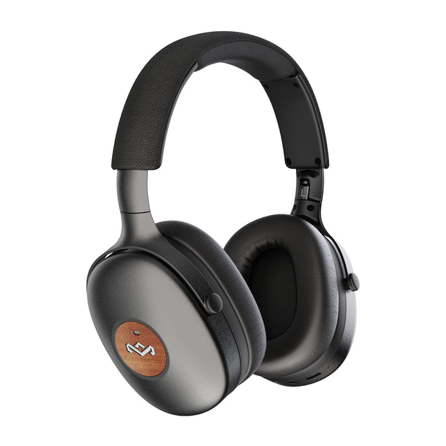 House of Marley Positive Vibration XL ANC kõrvapealsed mürasummutavad kõrvaklapid, juhtmevabad Bluetooth-kõrvaklapid - jätkusuutlikest materjalidest Bluetooth-kõrvaklapid, 35 tundi taasesitust, mikrofon, ANC-kõrvaklapid, mustad