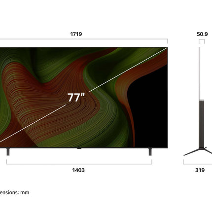 LG OLED77B59LA teler 77-tolline (195 cm) 4K OLED tehisintellektiga teler (α8 Gen2 4K tehisintellektiga protsessor, webOS 25, 120 Hz) [mudeliaasta 2025]