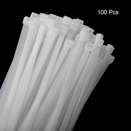QUARKZMAN 100 Pack Self-Locking Cable Ties White, 800mm/31.5"x10mm/0.4" Charging Cable Ties Resealable for Cable Management &amp; Protection, 80kg/176lb Tensile Strength Cable Tie Set