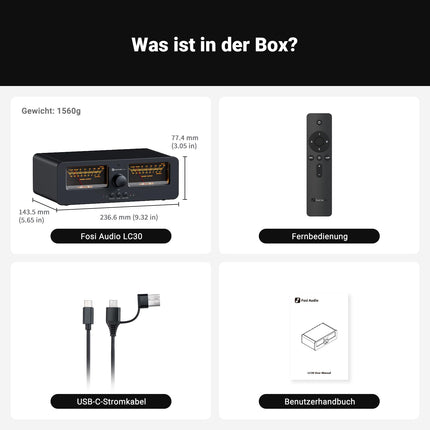 [Täiustatud] Fosi Audio LC30 VU-meetri võimendi kõlari valikukast, kahesuunaline analoogheli lüliti, stereo HiFi võimendite ja passiivkõlarite jaoks, kodukino komponent kaugjuhtimispuldiga