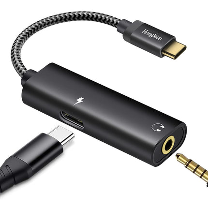USB-C - 3,5 mm kõrvaklappide ja laadimise adapter, 2-ühes USB Type-C - 3,5 mm audiopesa ja kiirlaadimiskaabel, ühildub Samsung Galaxy S22+ S22 S21 S20 Note 20 Ultra 10 Plus, Pixel 5 4 3 XL-ga