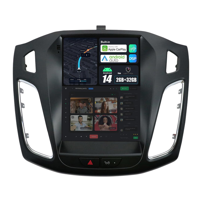 BXLIYER Android 14 IPS autoraadio Ford Focus MK3 (2012-2017) GPS-navigatsiooniga raadio - sisseehitatud CarPlay Android Auto - kaamera + Canbus - 2G+32G - 9,7-tolline 2 DIN-ekraan - DSP DAB roolil juhtimine WiFi Navi