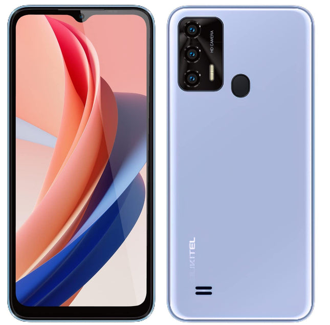 OUKITEL Android 12 smartphone without contract C31 PRO, 4GB+64GB, DUAL SIM+SD (3 card slots), Helio P22 Qcta-Core budget phone, 5150mAh battery, 6.52'' HD+, 5MP+13MP camera, fingerprint purple