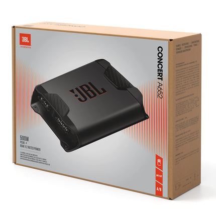 JBL Concert A652 2-kanaliga AB-klassi autovõimendi - autovõimendi 2 x 65 W RMS-iga - 2 või 1 kanaliga: 500 W tippvõimsus 2 autokõlari või 1 subwooferi jaoks 170 W RMS-iga