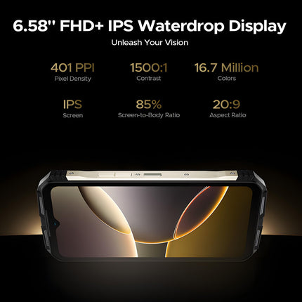 DOOGEE V MAX S 5G Outdoor Smartphone-22000mAh/33W, Android 14 Mobile Phone Without Contract 24GB+256GB, 6.58" FHD+120Hz Construction Site Phone, 108MP+20MP+16MP+2MP, Dual Camping Lights/Face ID/Fingerprint Recognition