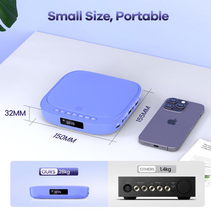 Desobry mini-DVD-mängija, DVD-mängija telerile 1080P piirkonnavaba HDMI/RCA-kaabli ja kaugjuhtimispuldiga, CD/DV-mängija toetab USB/TF-kaardi sisendit, katkestusmälu