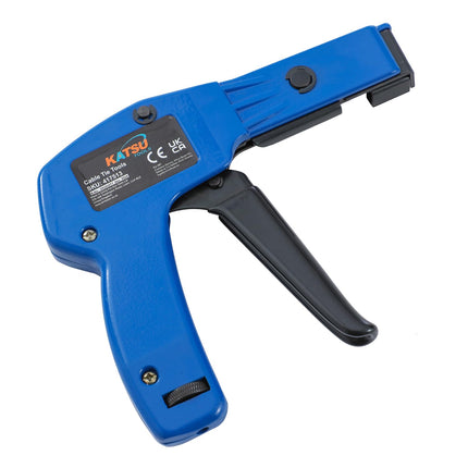 KATSU Cable Tie Gun for Cable Ties Heavy-Duty Professional Tensioning and Cutting Tool with Automatic Flush Cutting for Plastic Nylon Ties 417513