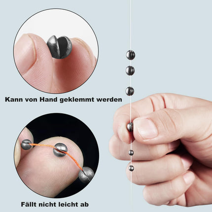 Realure 220 tk/5 suurust kalapüügipliid, pliihaavelpüügiplii komplekt 0.6g 0.5g 0.4g 0.3g 0.2g kalapüügipliihaavelpüügiks eemaldatav, pliiraskusega haavelpüügiplii õngenööri sööda stabiliseerimiseks