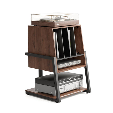 FITUEYES DESIGN Plaadimängijalaud Hifi riiul plaadimängijale vinüülplaatide kompaktne süsteem plaadimängija riiul moodne elegantne Eiffeli seeria