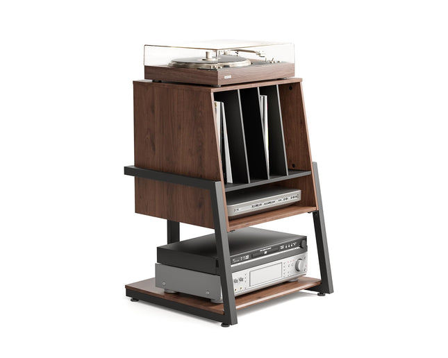 FITUEYES DESIGN Plaadimängijalaud Hifi riiul plaadimängijale vinüülplaatide kompaktne süsteem plaadimängija riiul moodne elegantne Eiffeli seeria