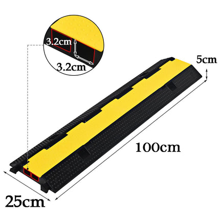 Cable bridge 2 channels 100 x 25 x 5 cm cable bridge overrun protection for cables 3T/6614lbs cable walkway cable duct cable ties protection for cables outdoors cable protector