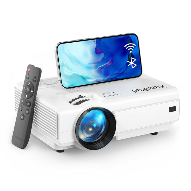 [Manuaalne teravustamine] 2025 XuanPad täiustatud WiFi Bluetooth miniprojektor, miniprojektor HD 1080P toetatud, kodukino videoprojektor ühildub teleripulga/HDMI/USB/AV/sülearvuti/iPhone/Androidiga