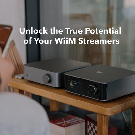 WiiM Vibelink Amp | 100W Power Amplifier with Premium ESS 9039Q2M DAC and TI TPA3255 | Compatible with WiiM Mini, Pro, Pro Plus, and Ultra | RCA, Coaxial, and Optical Inputs | Space Gray